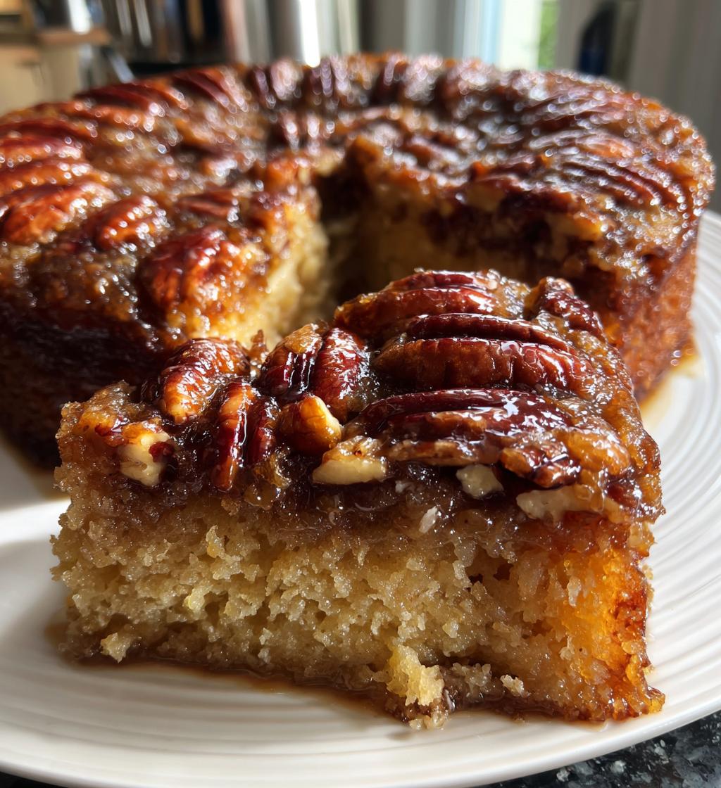 pecan upside down cake - detail 1