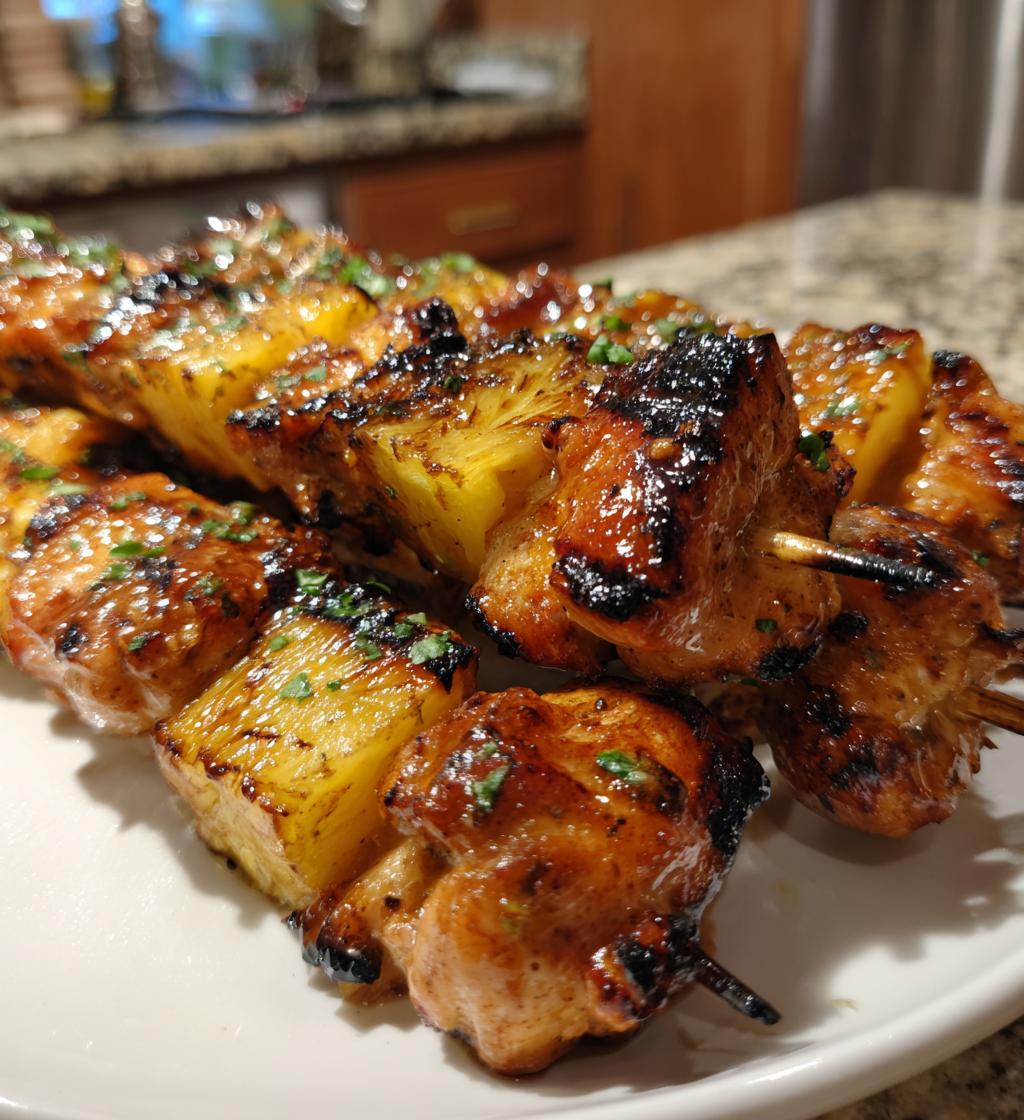 pineapple grilled chicken kebabs - detail 1