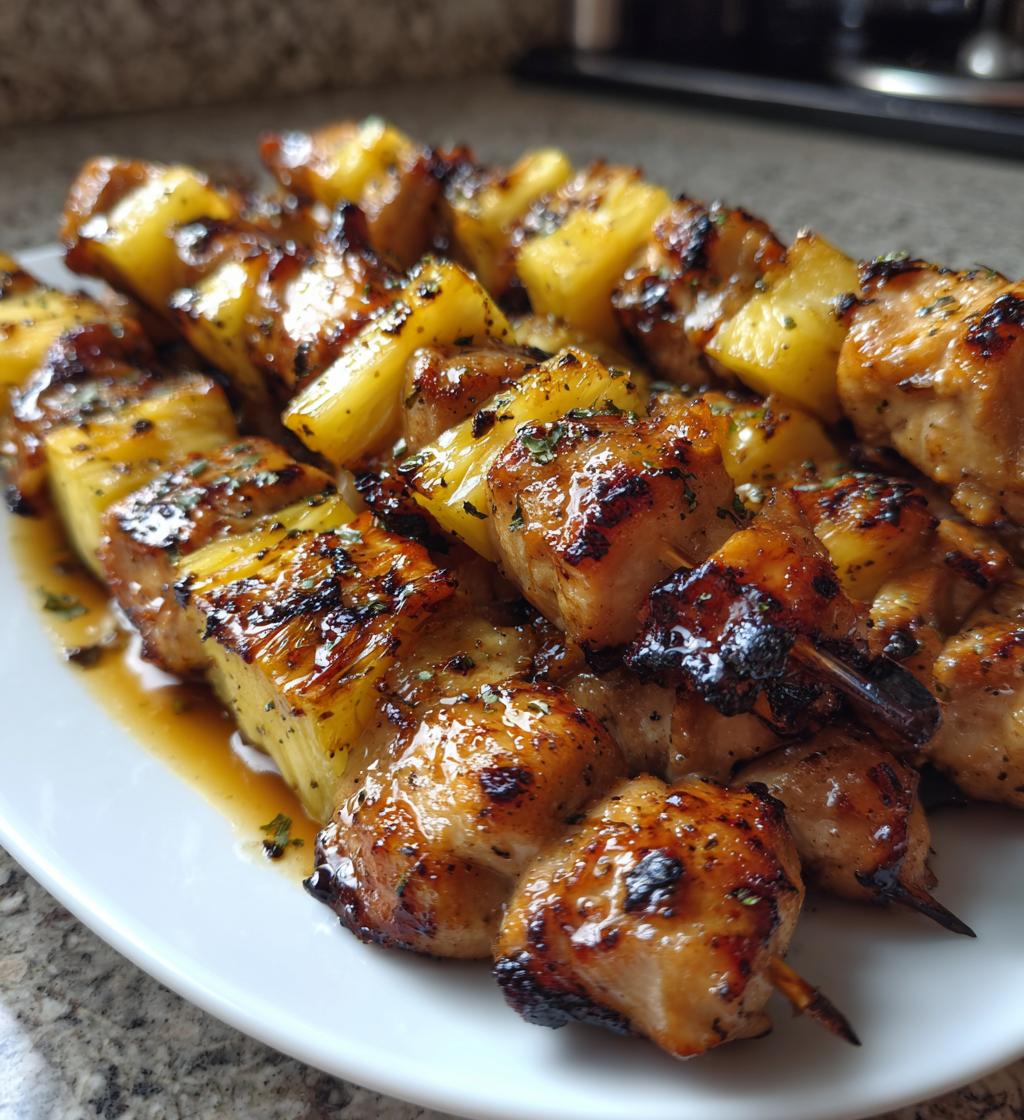 pineapple grilled chicken kebabs