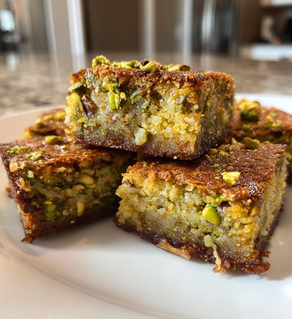 pistachio kunafa brownies recipe