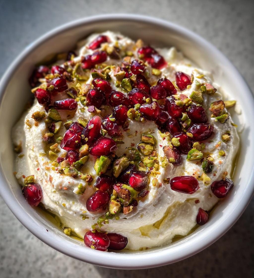 pomegranate pistachio whipped feta
