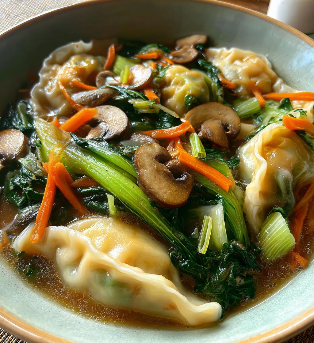 potsticker soup - detail 1