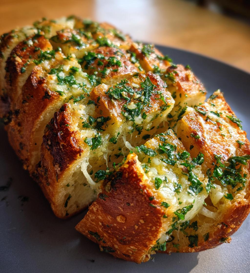 pull apart garlic bread - detail 1