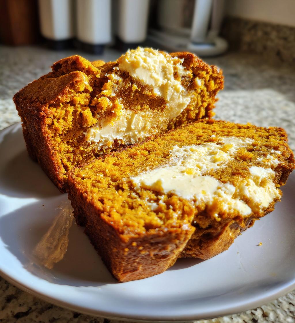 pumpkin bread with maple cream cheese filling - detail 1