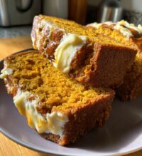 pumpkin bread with maple cream cheese filling