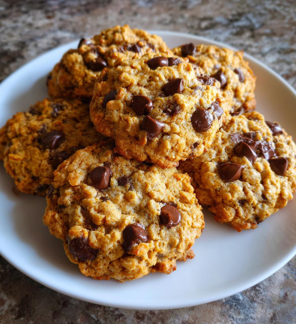 pumpkin chocolate chip oatmeal cookies