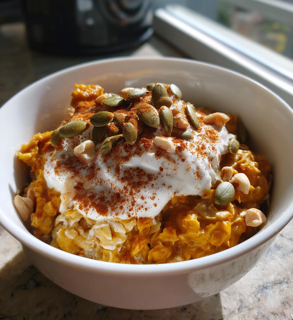 pumpkin spice overnight oats - detail 1