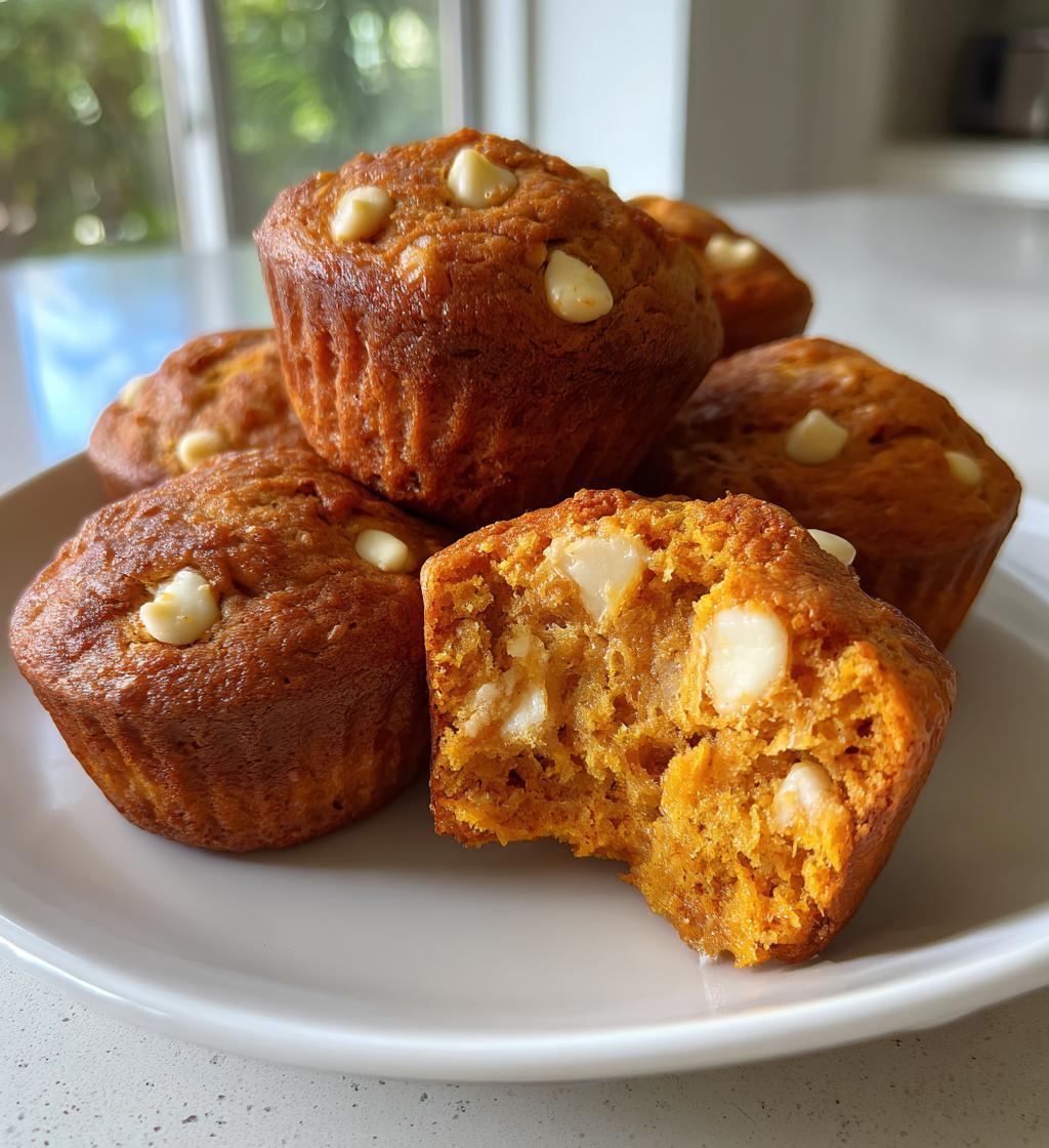 pumpkin white chocolate chip muffins