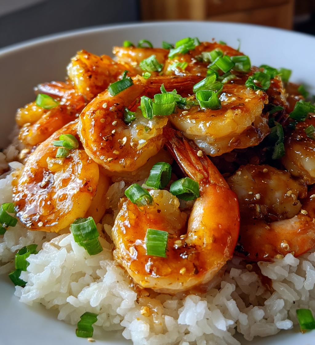 quick healthy dinner 20 minute honey garlic shrimp - detail 1