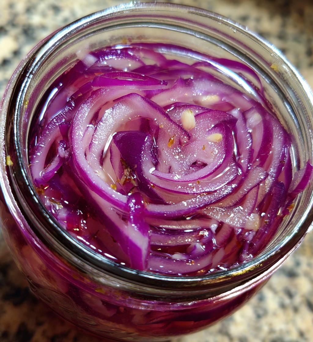 quick pickled red onions - detail 1
