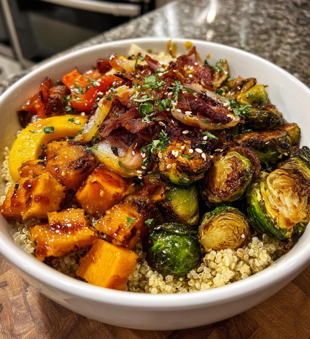 quinoa power bowls maple chipotle brussels squash