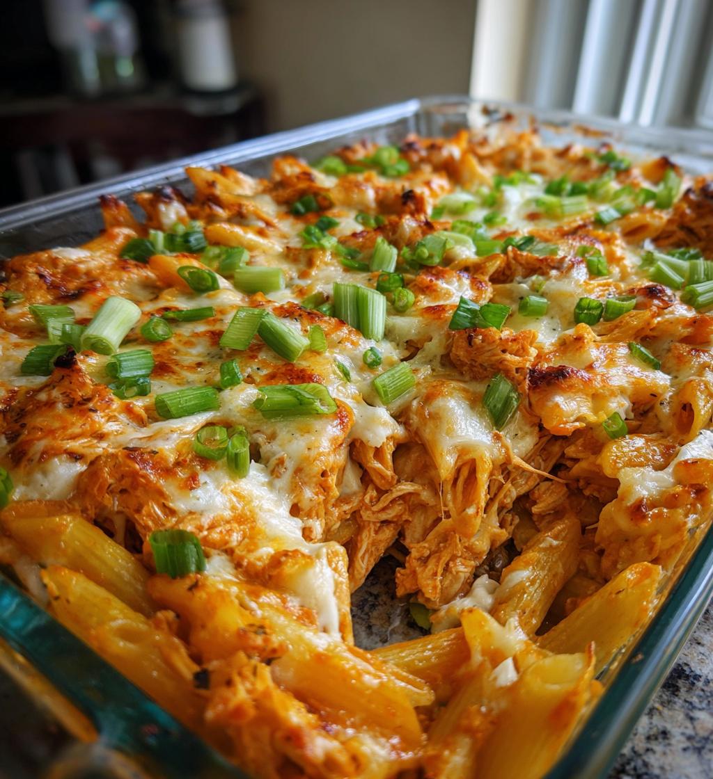 ranch buffalo pasta bake