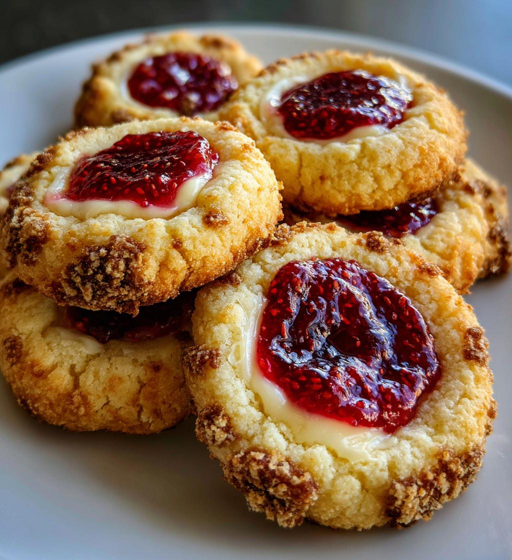 raspberry cheesecake thumbprint cookies - detail 1
