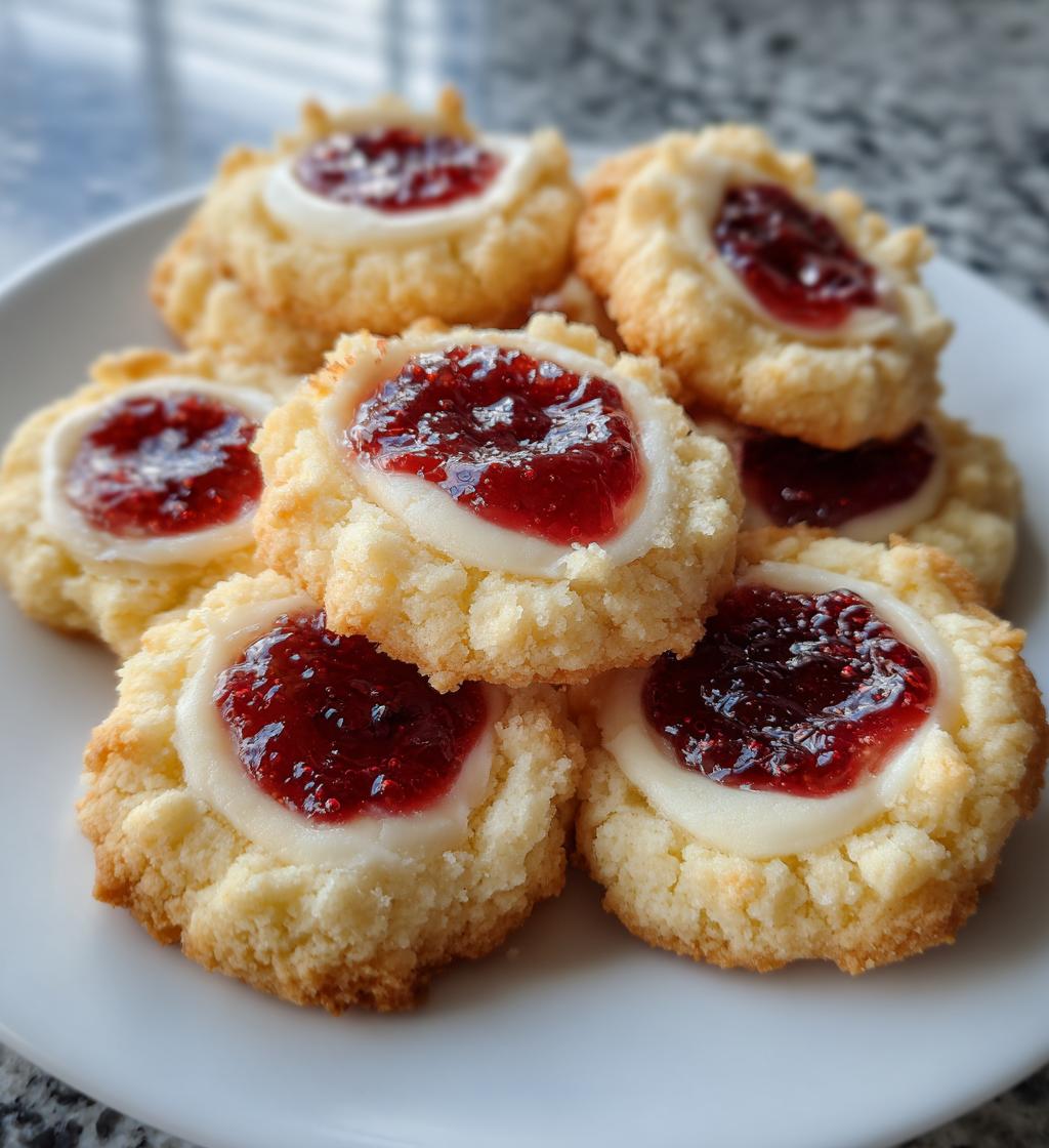 raspberry cheesecake thumbprint cookies