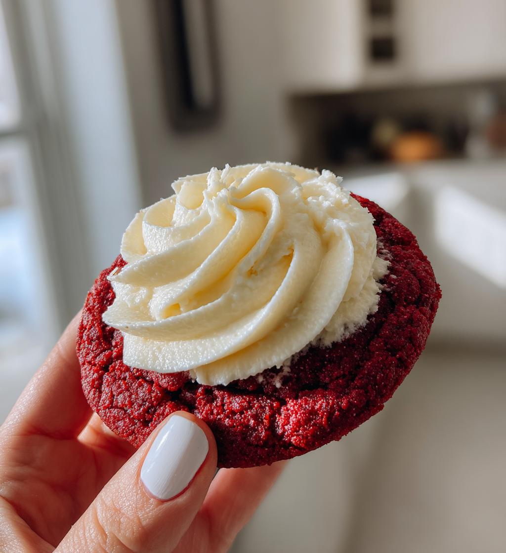 red velvet cookies with cream cheese frosting - detail 1