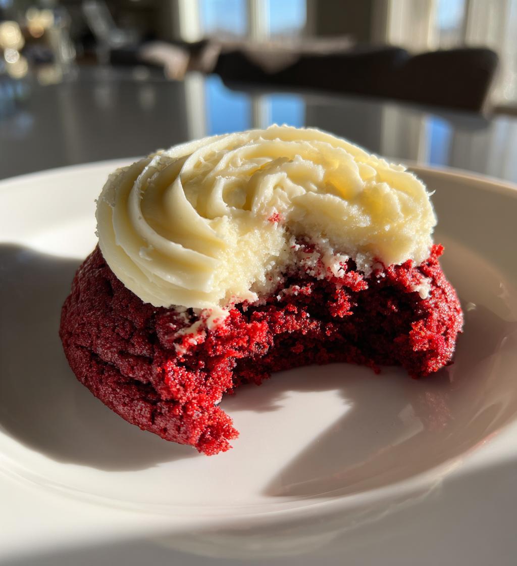 red velvet cookies with cream cheese frosting - detail 1