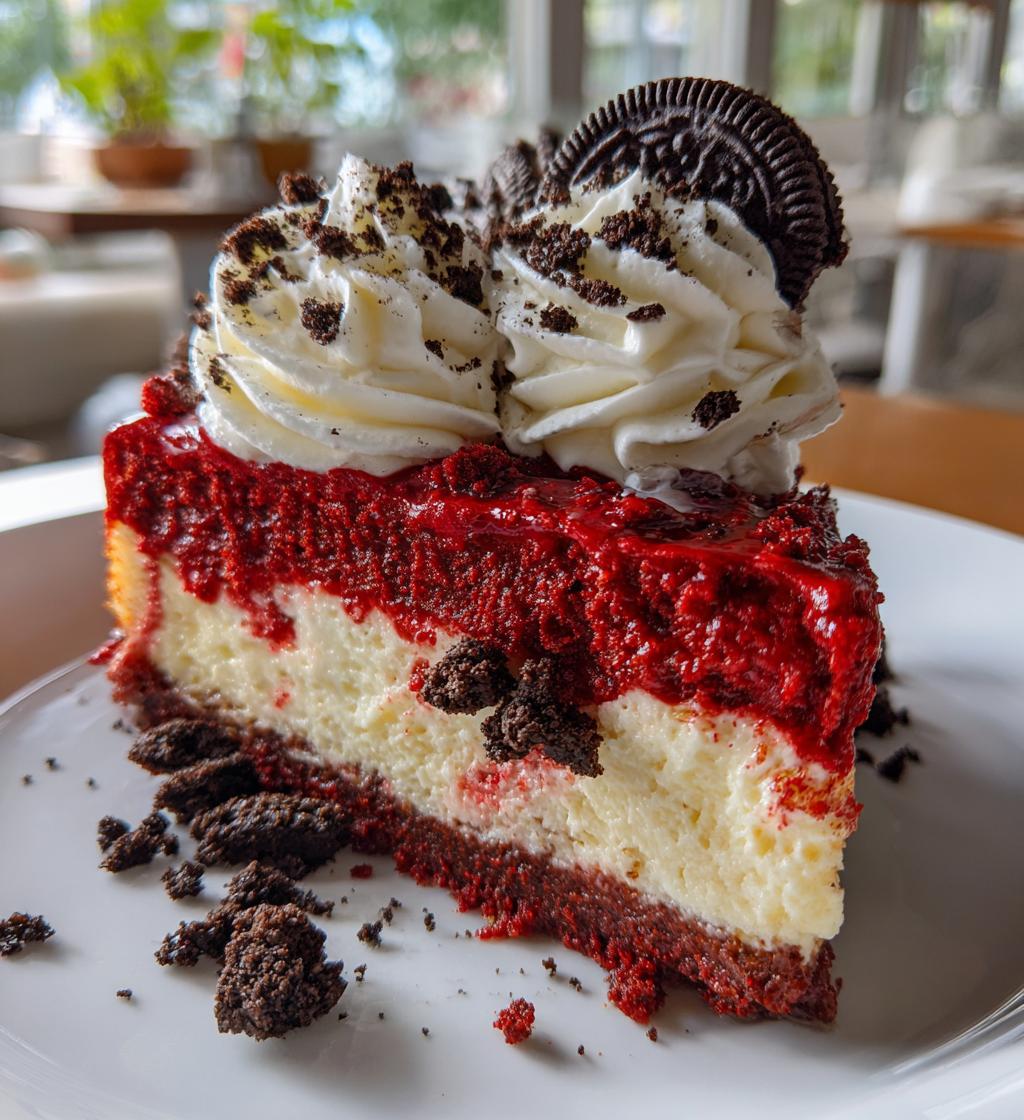red velvet oreo cheesecake - detail 1