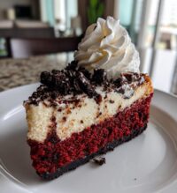 red velvet oreo cheesecake