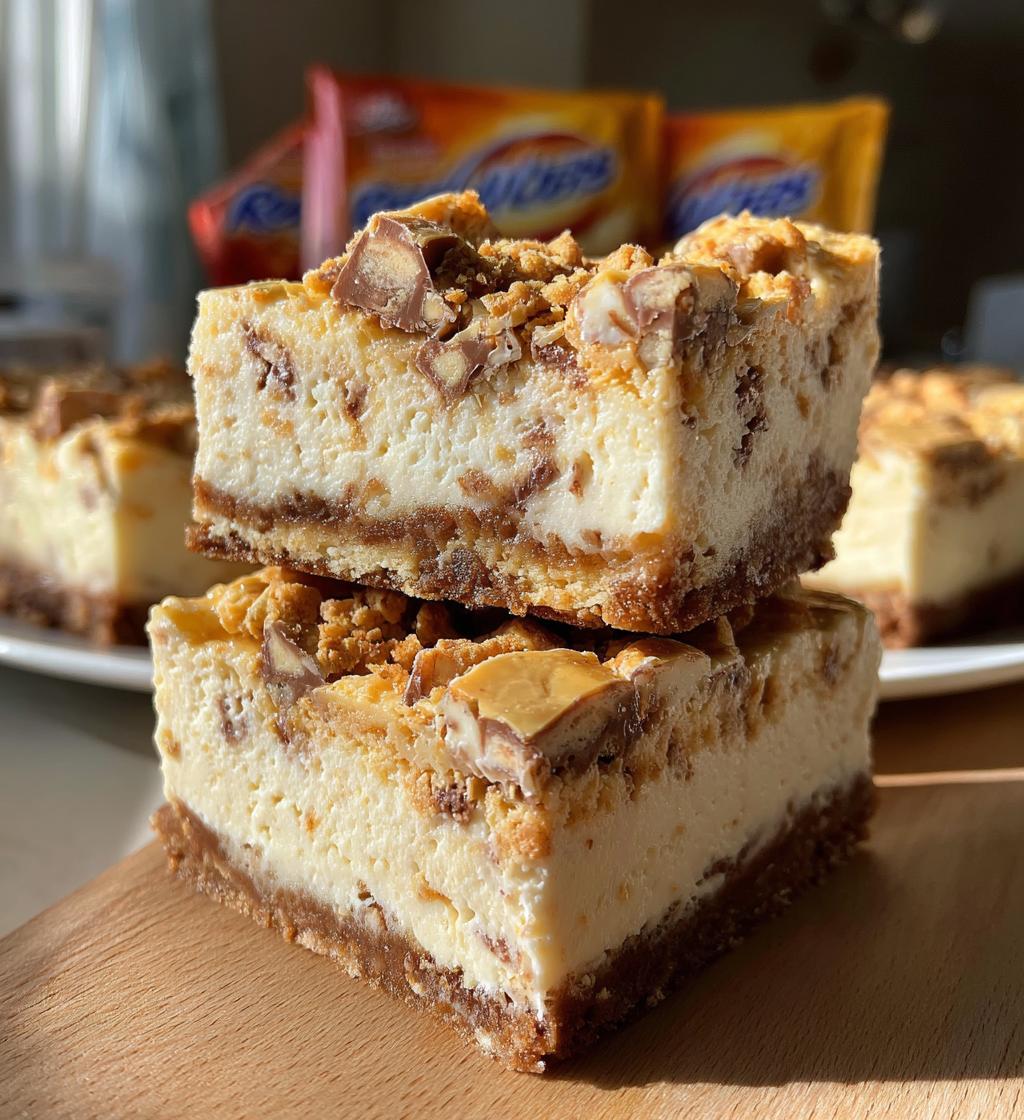 reeses butterfinger cheesecake bars