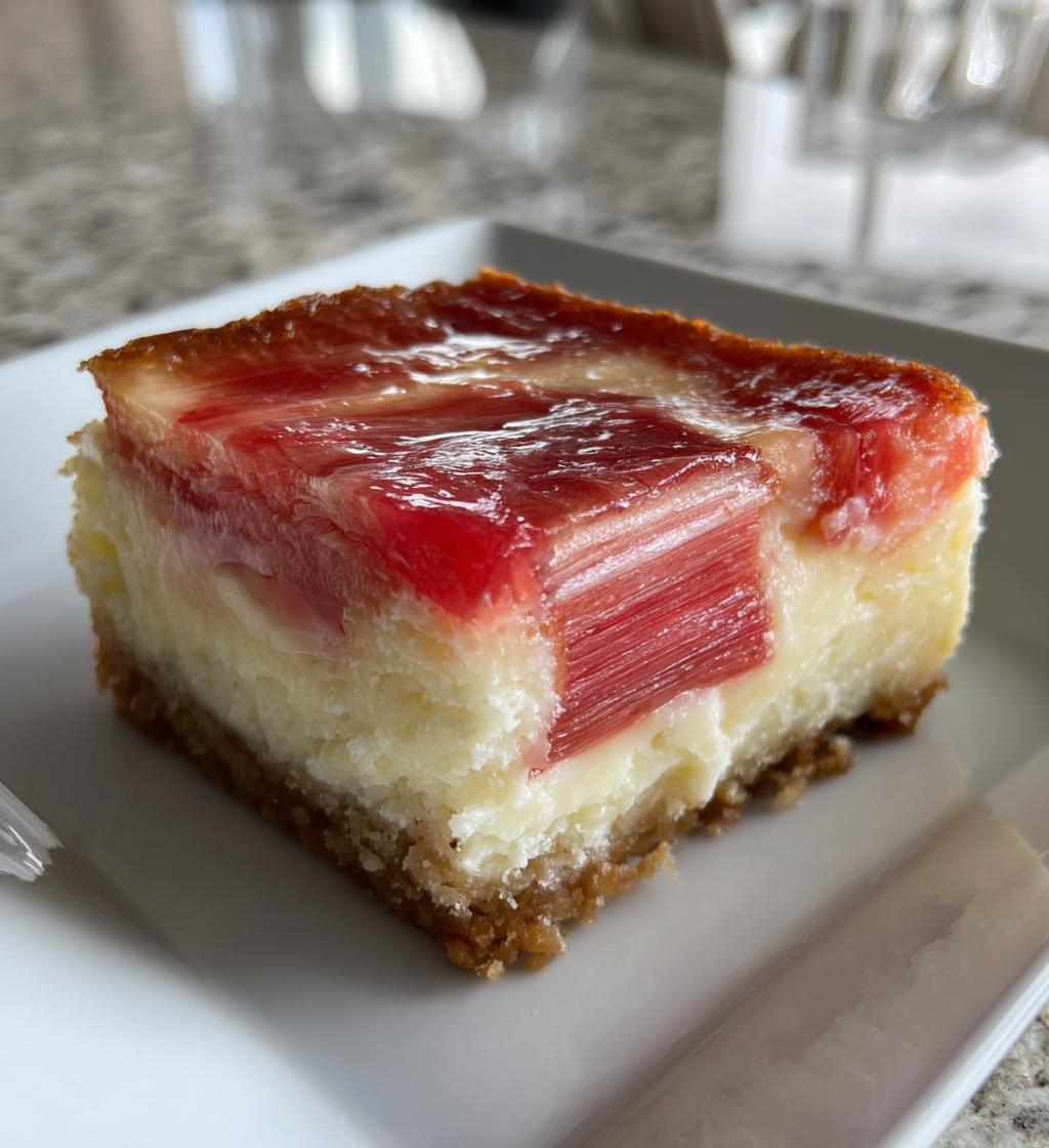 rhubarb cheesecake squares