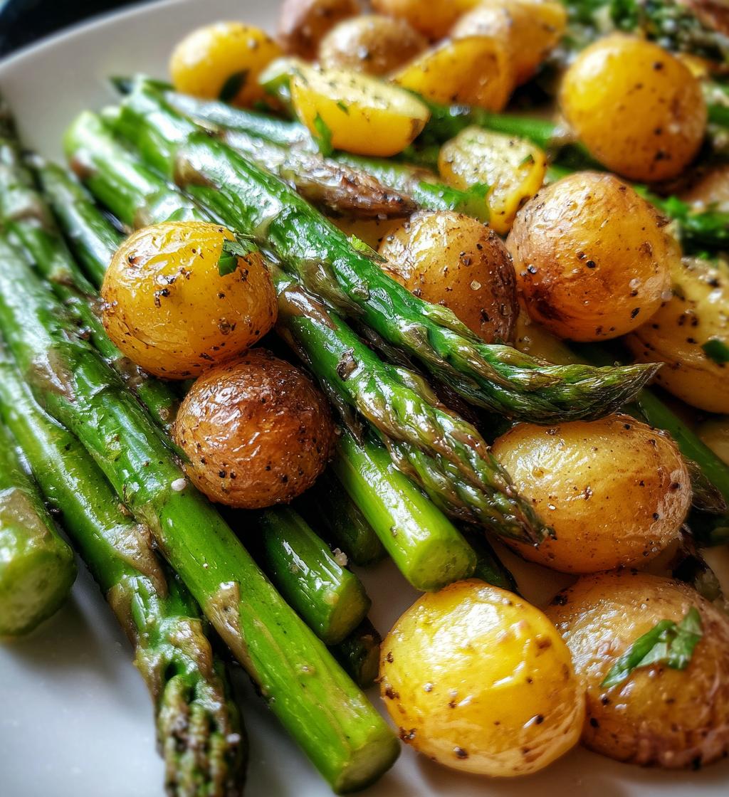 roasted asparagus and potatoes - detail 1