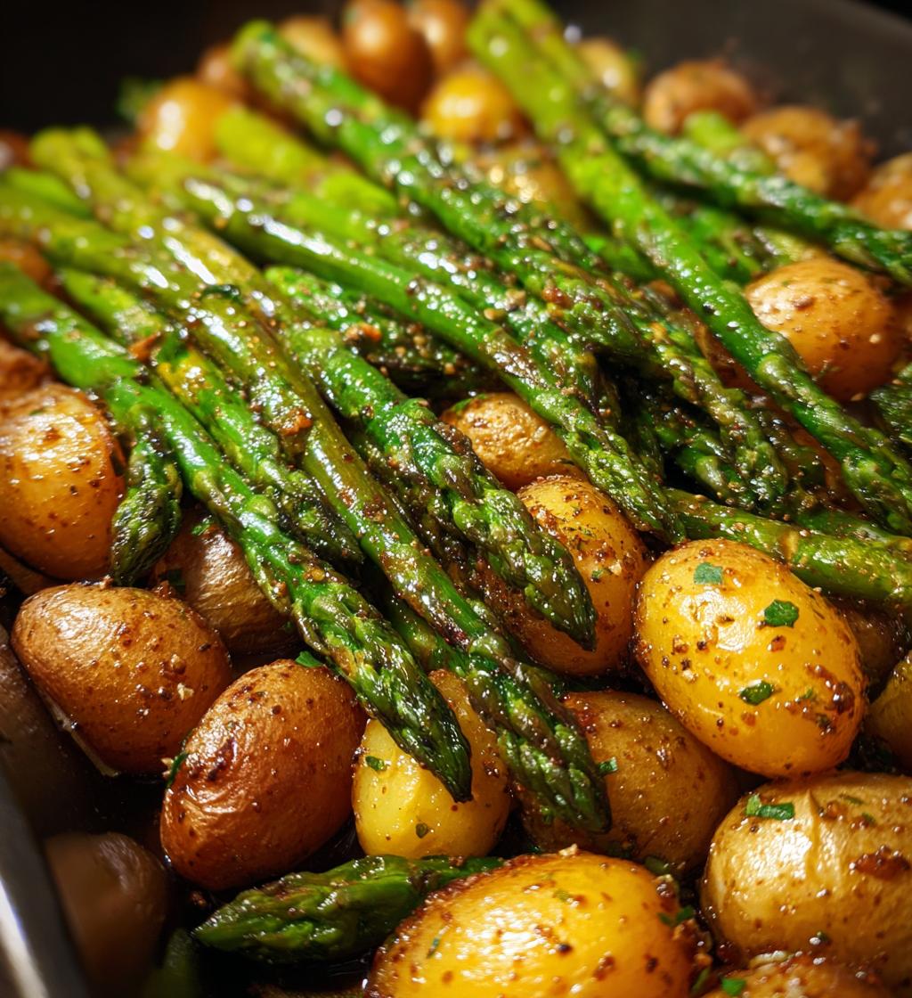 roasted asparagus and potatoes