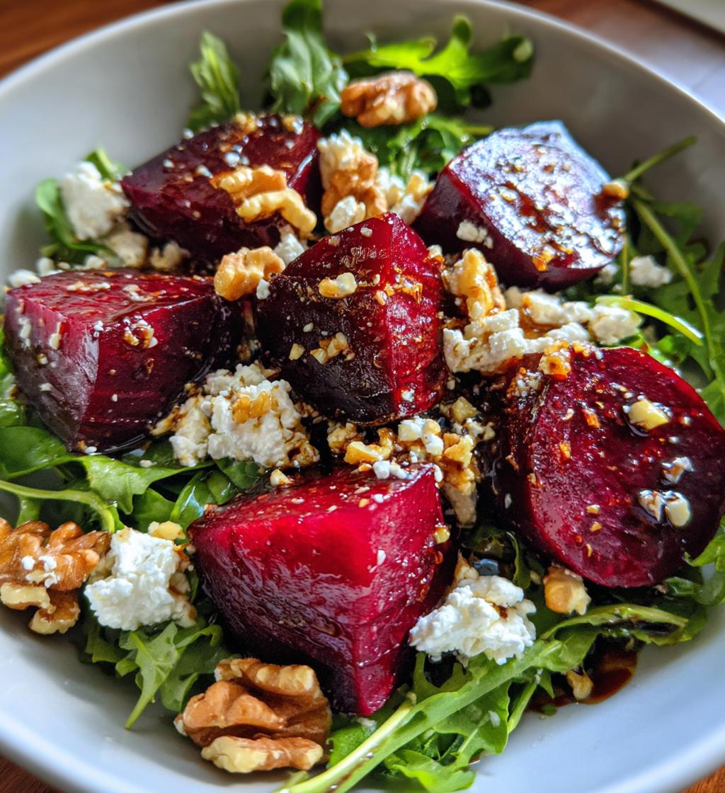 roasted beet and arugula salad