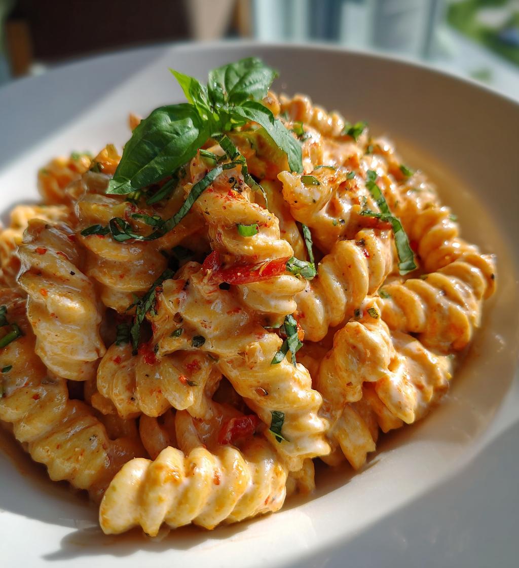 roasted red pepper pasta - detail 1