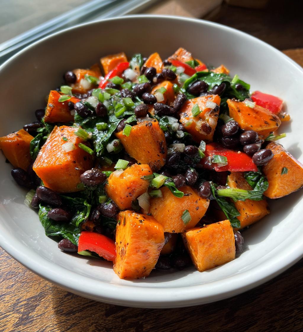 roasted sweet potato black bean salad