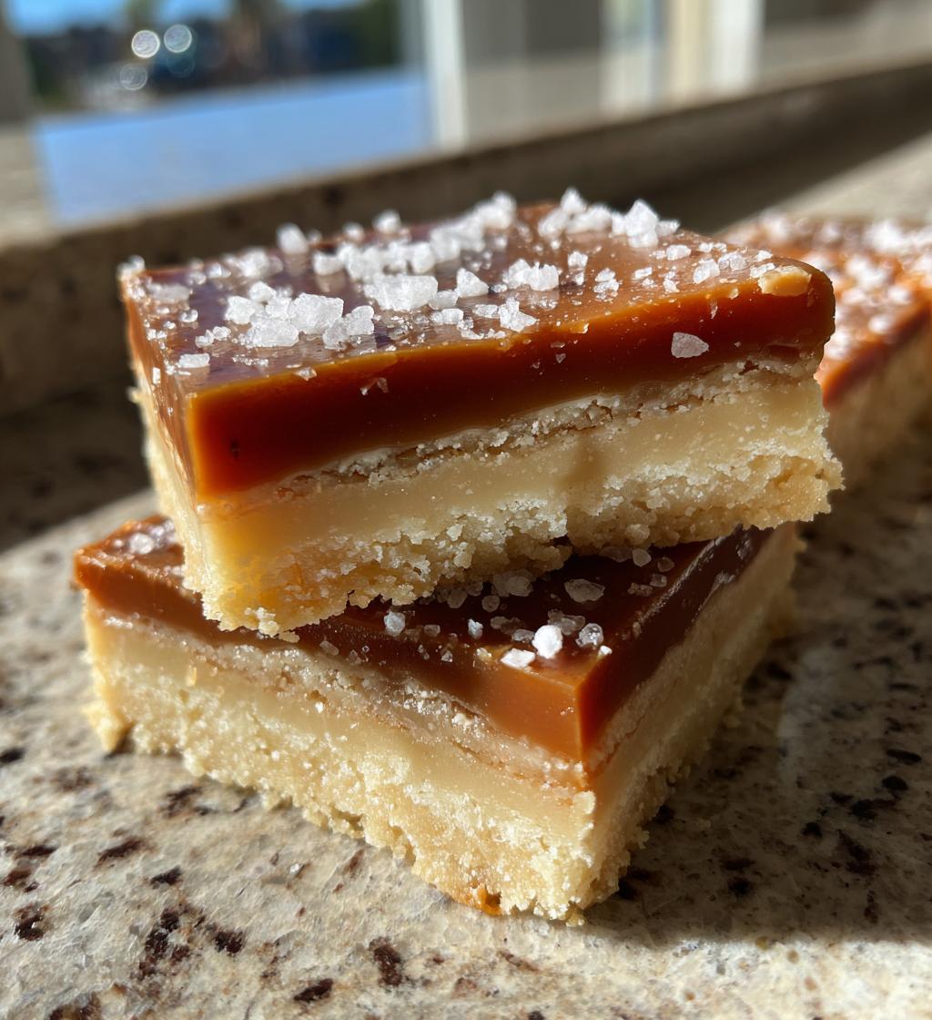 salted caramel shortbread bars