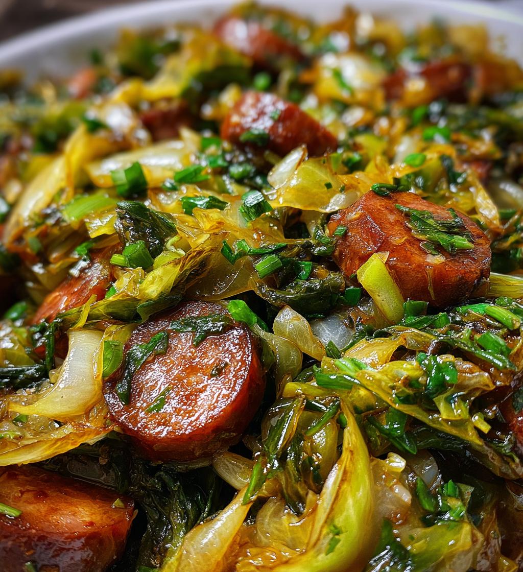 sausage and cabbage stir fry