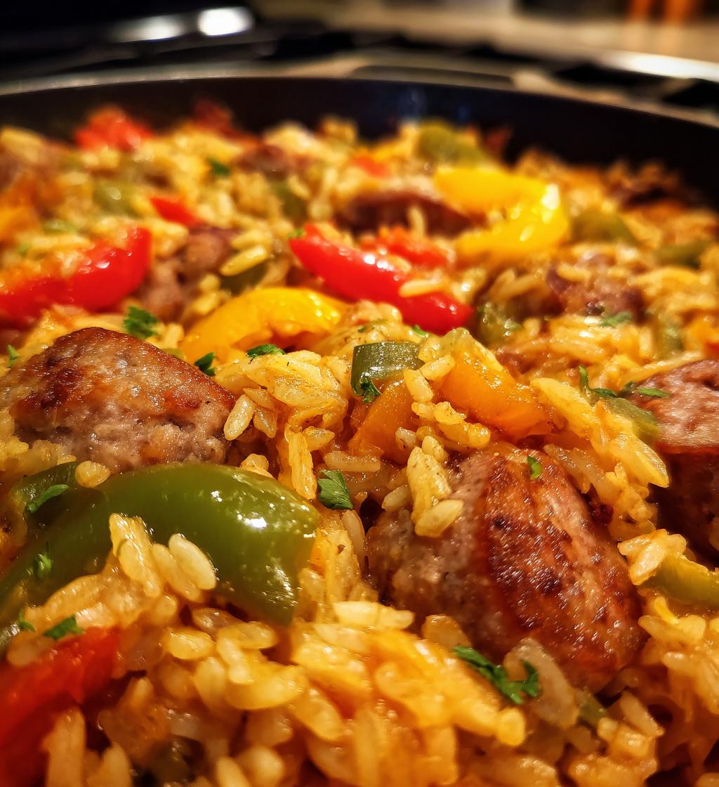 sausage and rice casserole - detail 1