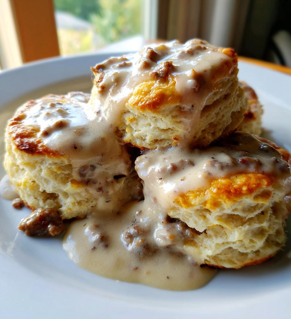sausage loaded biscuit gravy bake - detail 1