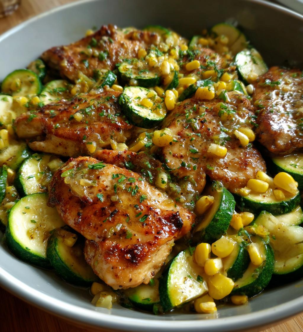 savory garlic butter chicken zucchini corn