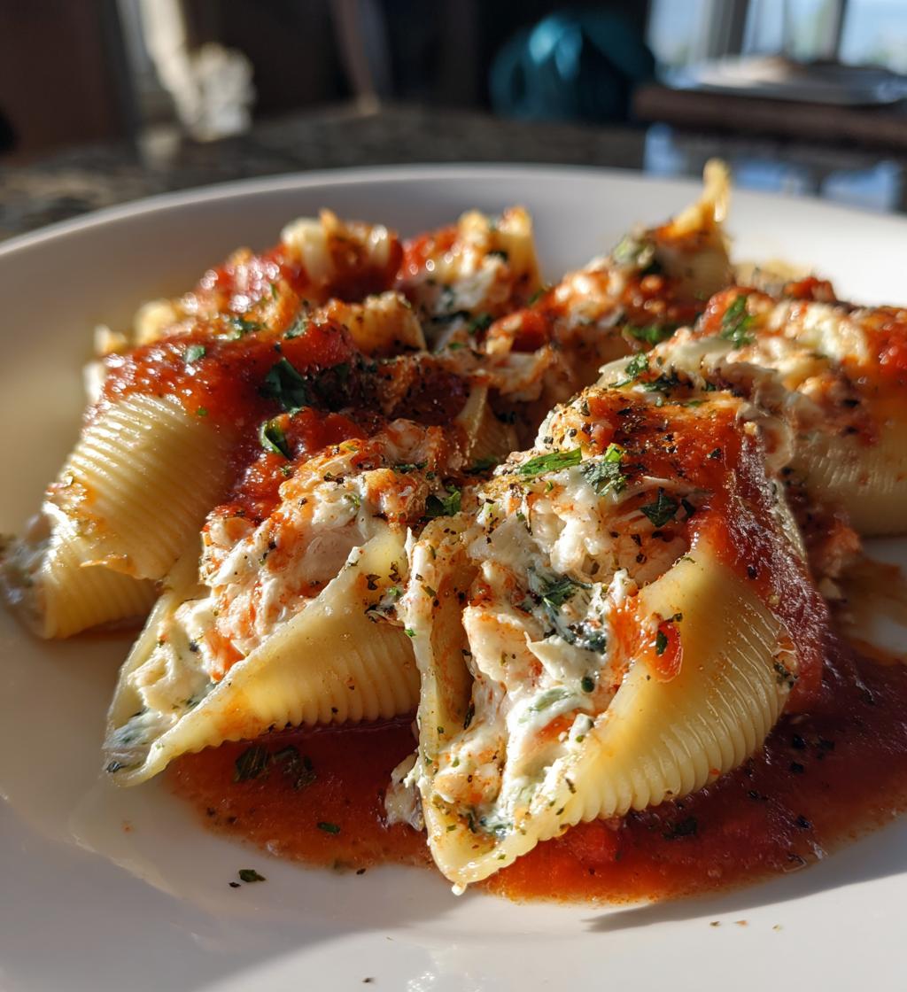 seafood stuffed shells - detail 1