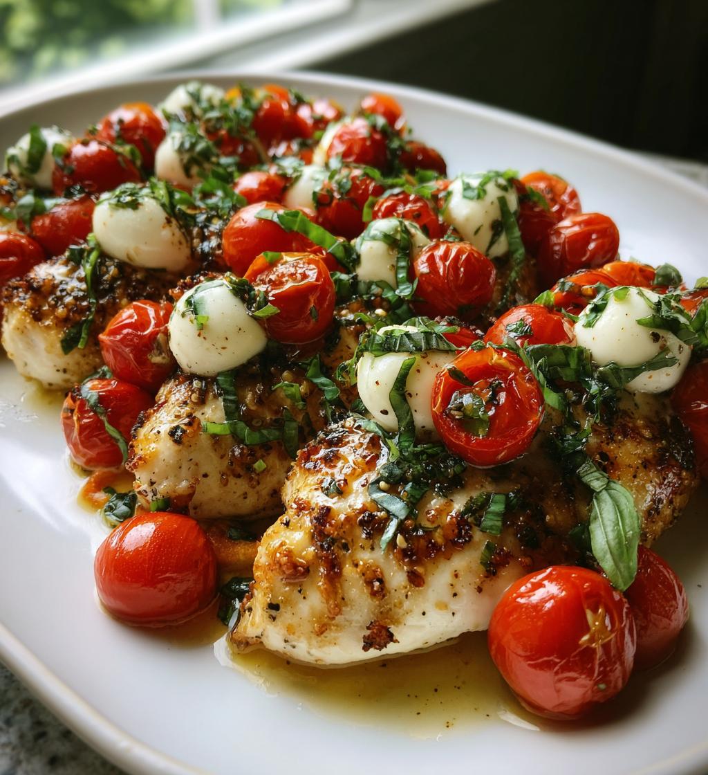 sheet pan caprese chicken - detail 1