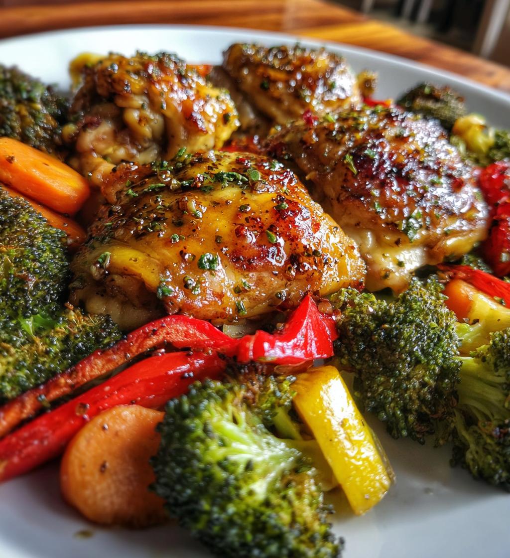 sheet pan garlic butter chicken and veggies - detail 1