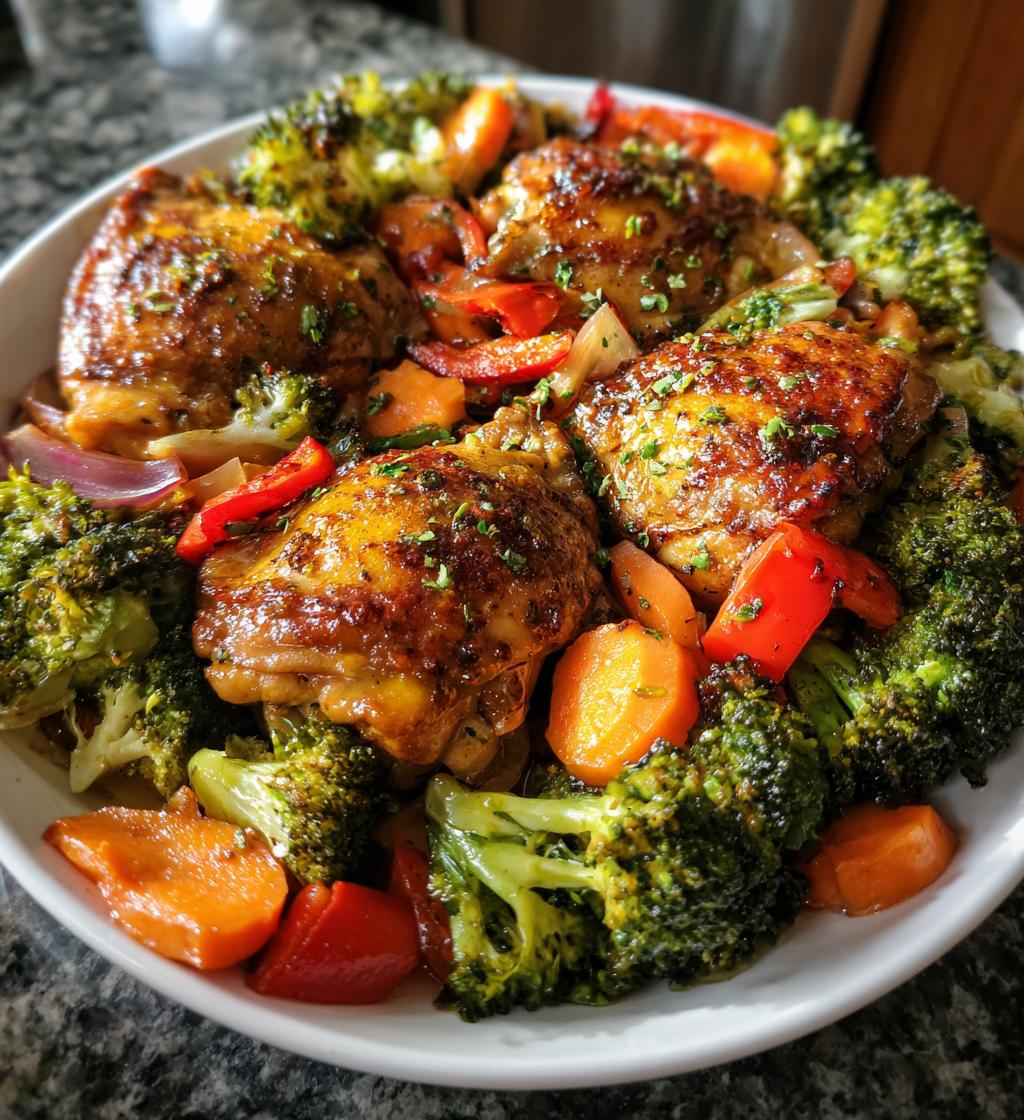 sheet pan garlic butter chicken and veggies