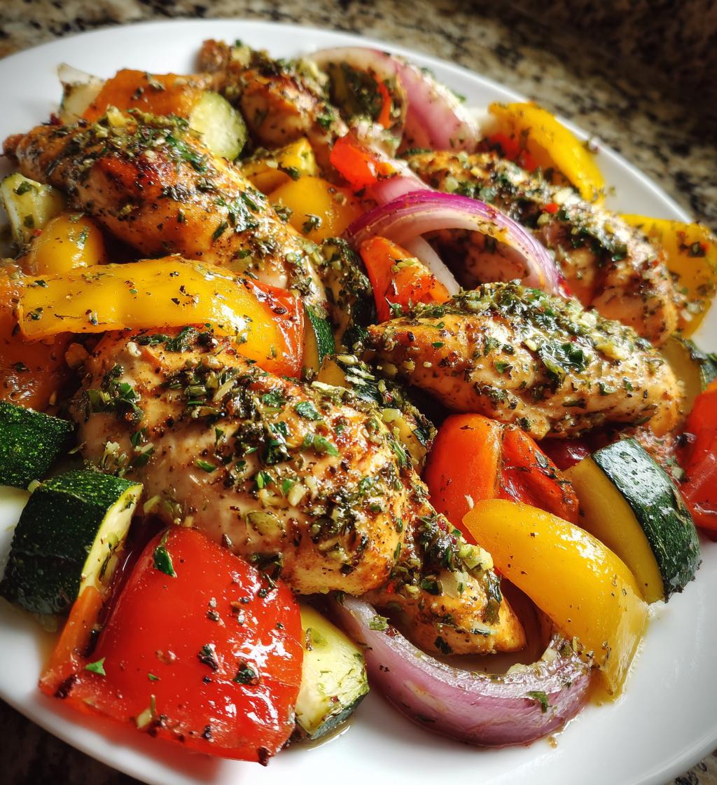 sheet pan greek chicken veggies - detail 1