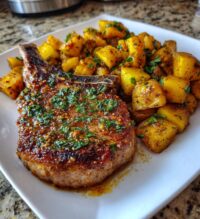 sheet pan pork chops and potatoes