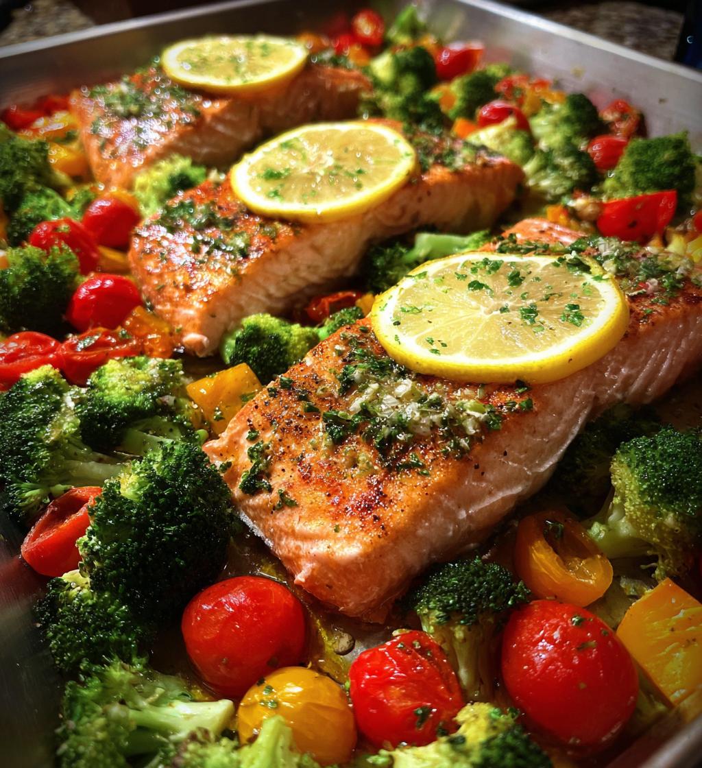 sheet pan salmon and veggies