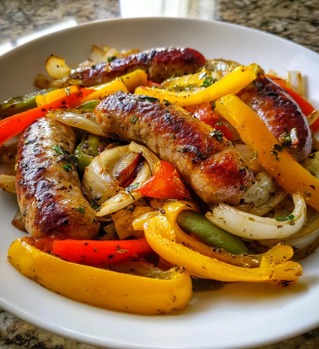 sheet pan sausage peppers and onions - detail 1