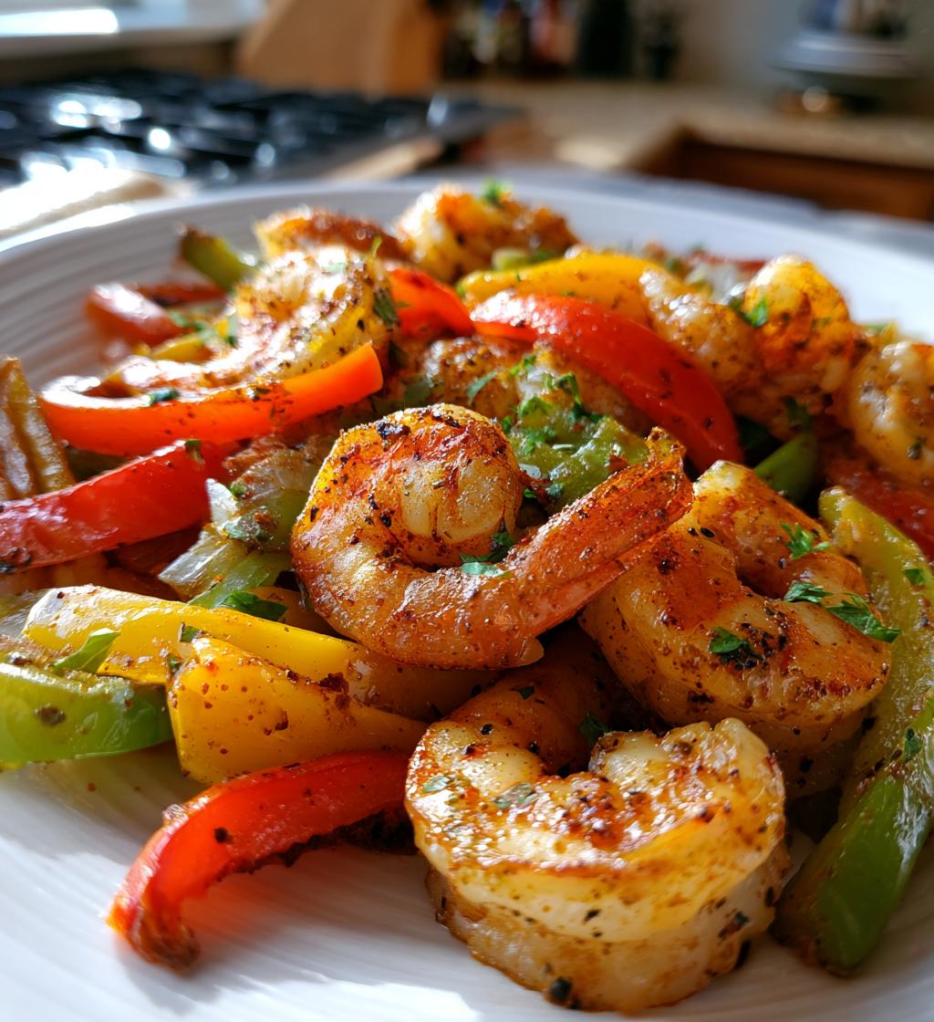 sheet pan shrimp fajitas - detail 1