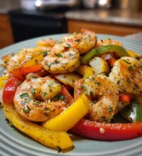 sheet pan shrimp fajitas