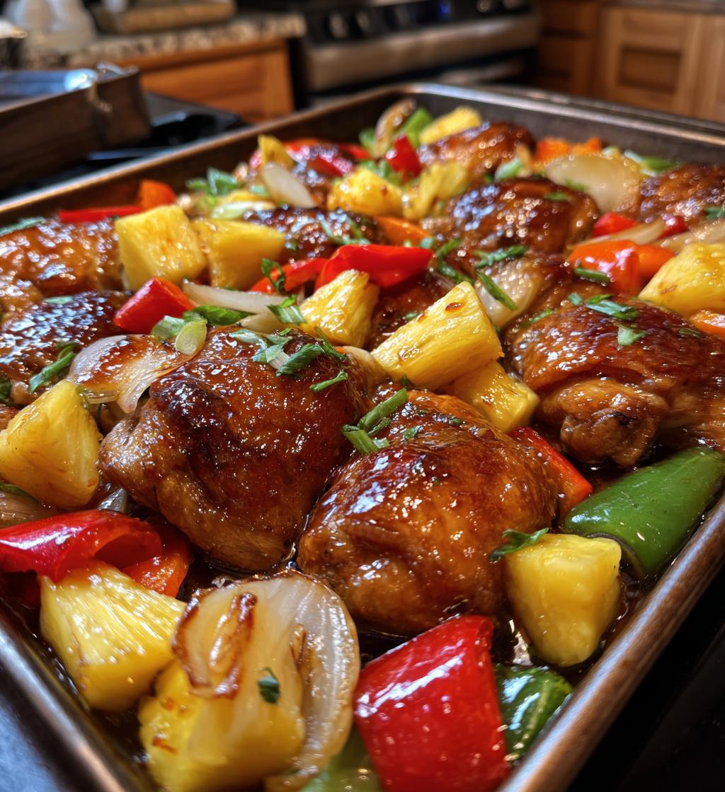 sheet pan teriyaki chicken and pineapple - detail 1