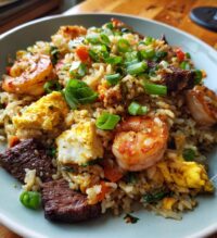 shrimp and steak fried rice