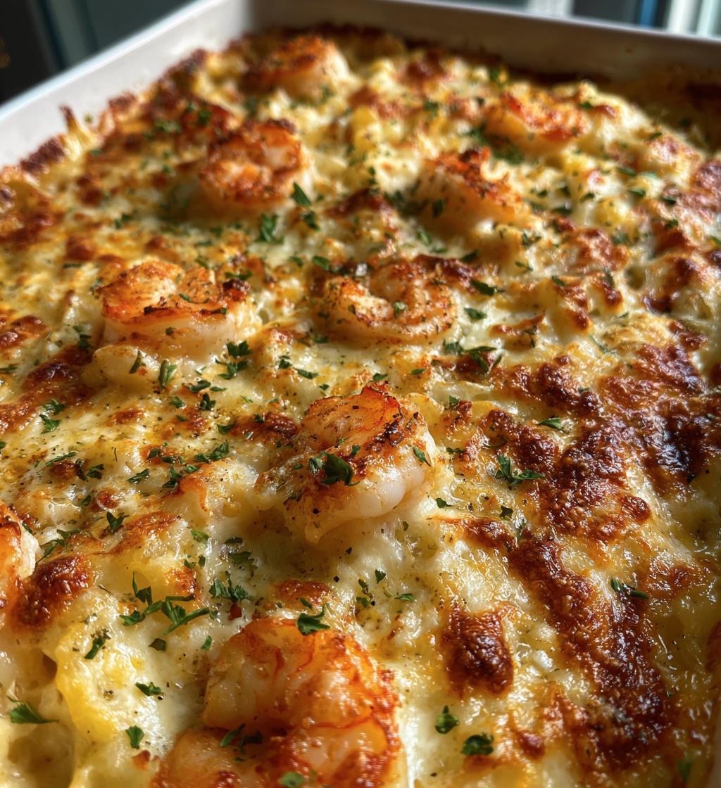 shrimp scampi pasta bake - detail 1