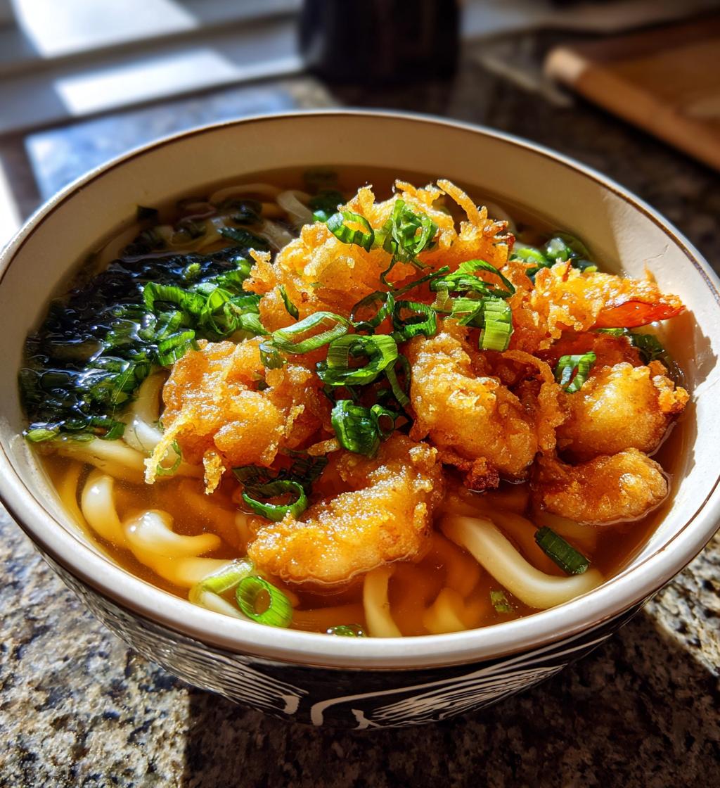 shrimp tempura udon soup