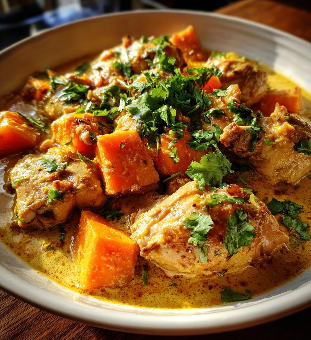 slow cooker chicken and sweet potato curry - detail 1