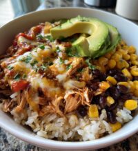 slow cooker chicken burrito bowl